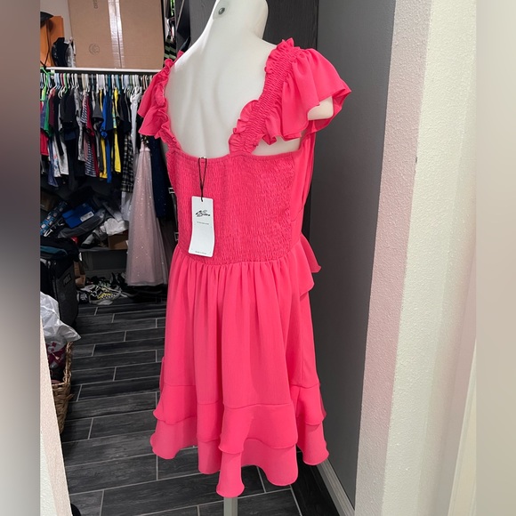 NWT Byinns Hot Pink Summer Ruffle Dress - Picture 7 of 12
